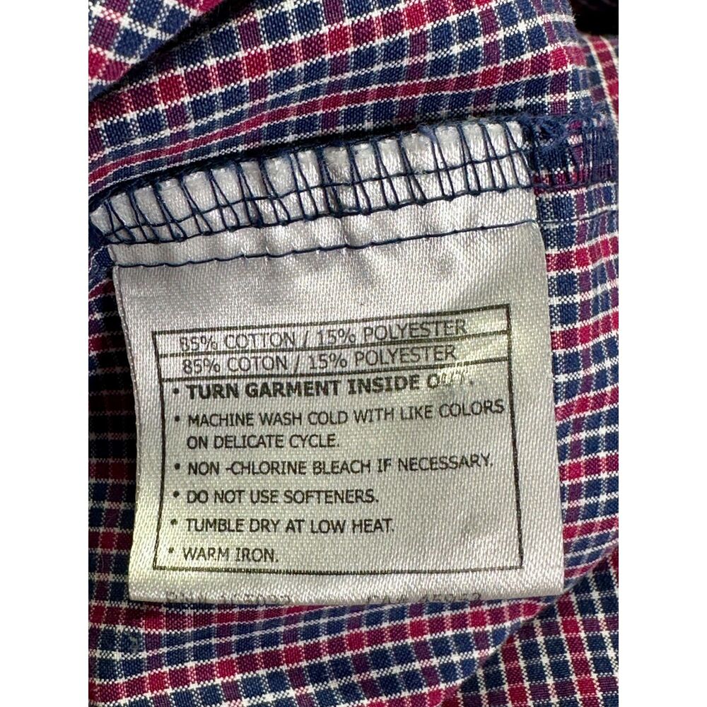 Ariat Pro Series Red White & Blue Plaid Button Up Western Shirt Men's XL - Picture 10 of 14
